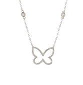 Butterfly Shape 925 Sterling Silver CZ Necklace